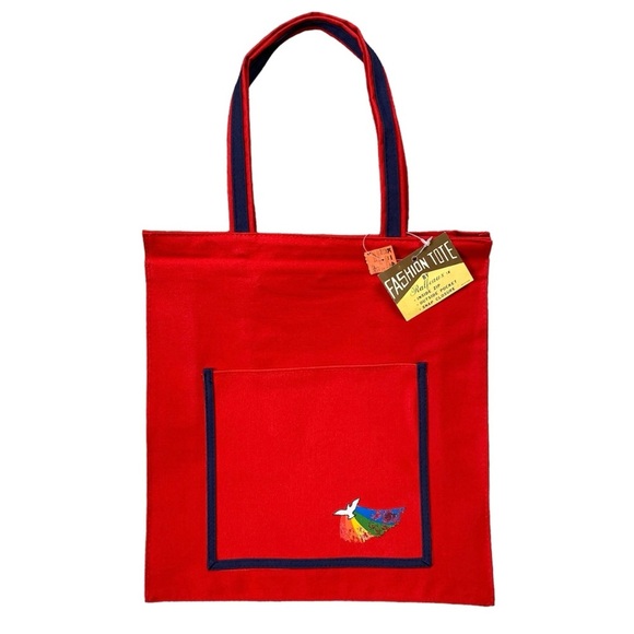 Vintage 70s Deadstock Ralfeaux Pride Peace Tote Bag - Picture 2 of 8